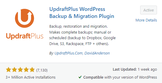 UpdraftPlus Backup